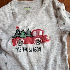 Kids Chick Pea Long Sleeve T Shirt Size 3T Christmas Red Truck Tree Graphic Gray